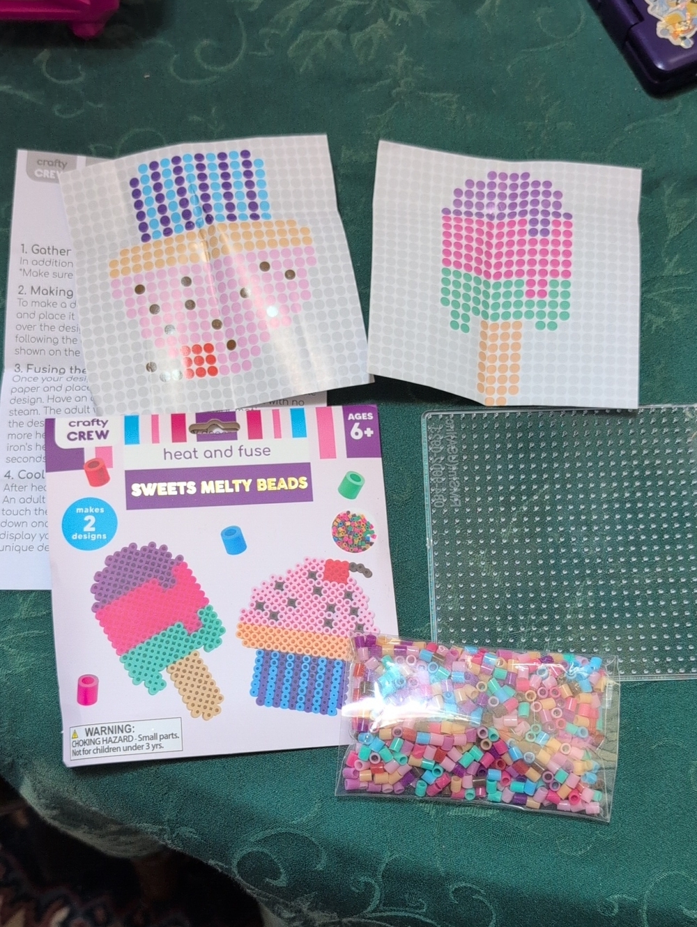 Heat & Fuse Sweets Melty Beads Ice Cream Kit - Pink, Purple, Blue